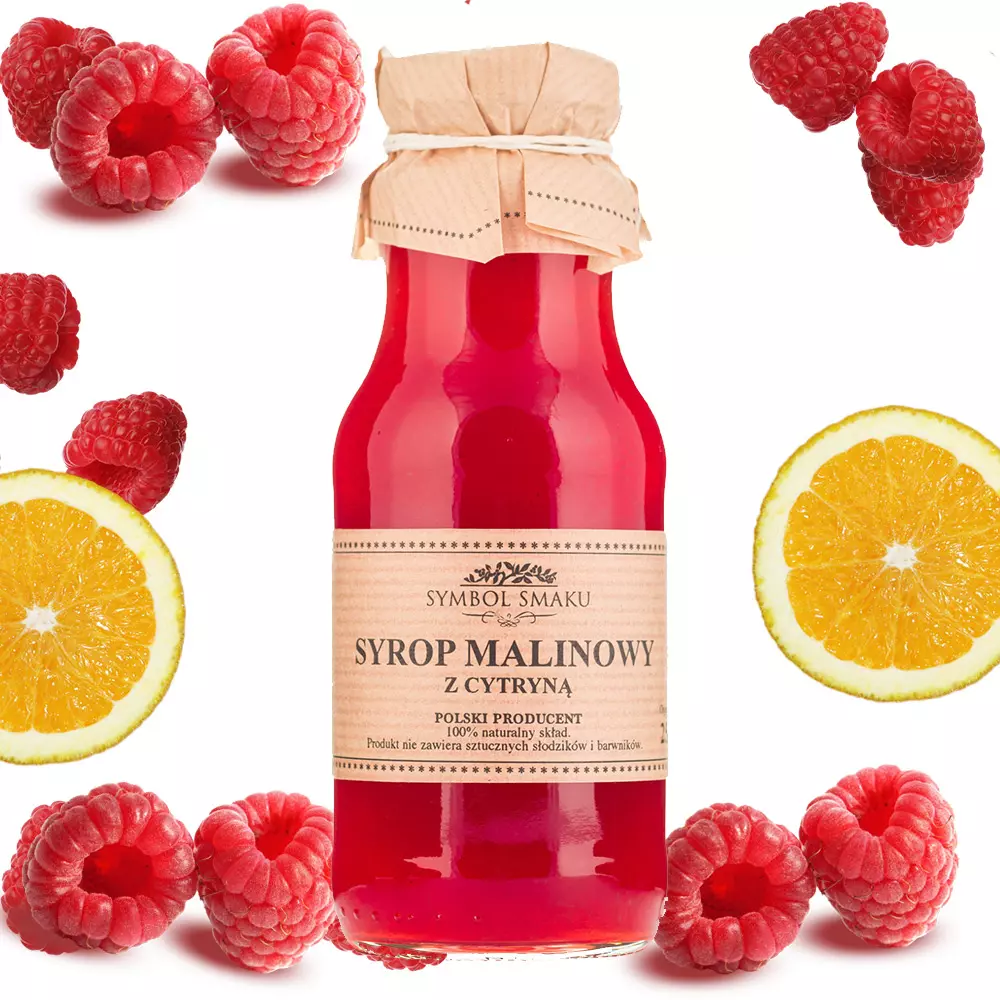 Syrop naturalny malinowy z cytryna